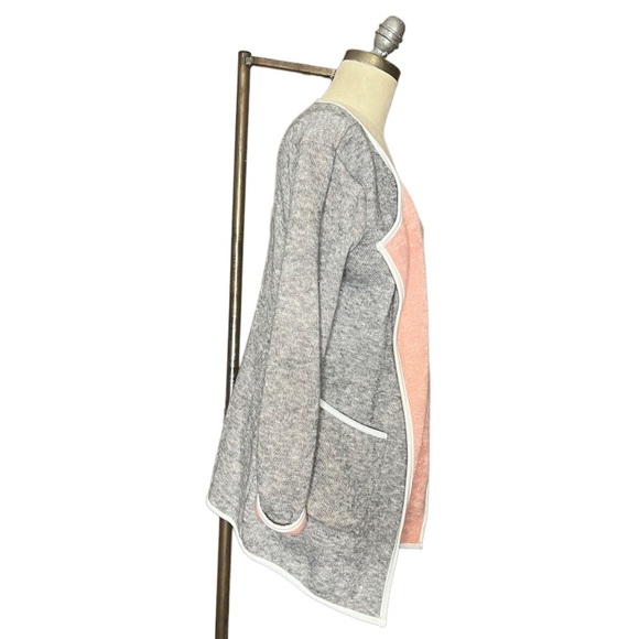 Helcarcii Grey and Pink Open Sweater Cardigan size L - Picture 4 of 14